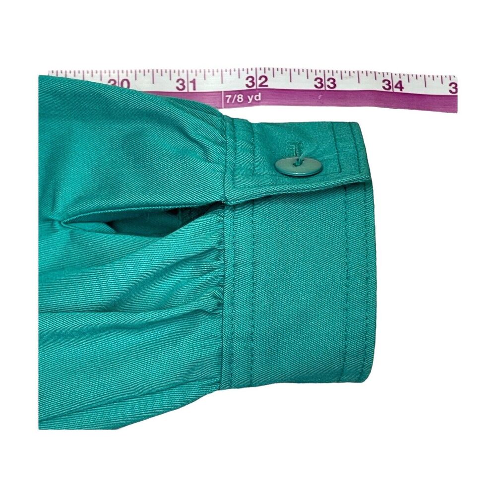 Country Suburbans Long-Sleeved Button-Down Jacket Teal Pockets Women’s Size 12 - Picture 6 of 8